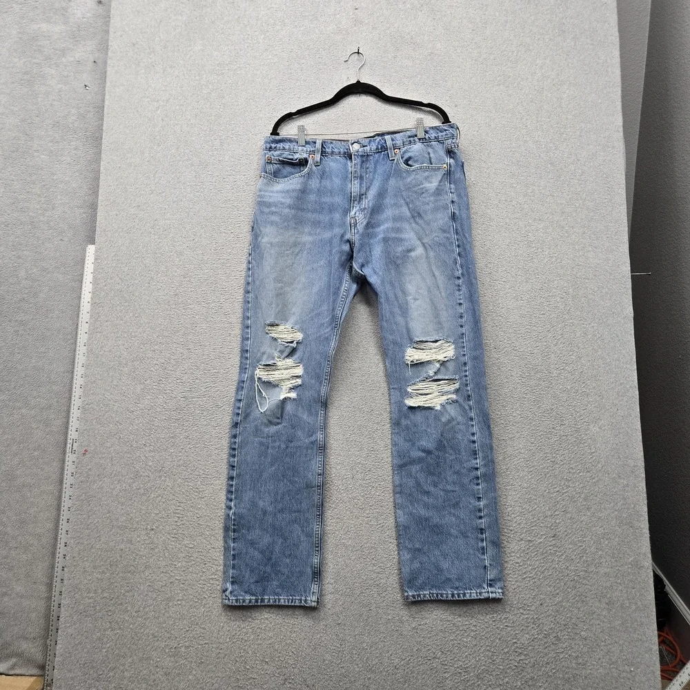 Levi's 513 Men Jeans 36X32 Light Blue Denim Slim Straight 30